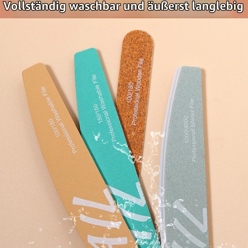 Fenglin-joy Nail Files, 9-Piece Nail File Set, Professional Double-Sided Nail