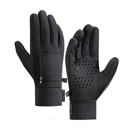 Domary Guantes Impermeables de Invierno para Hombre, Guantes Deportivos térmicos Antideslizantes con Bolsillo para Pantalla táctil Guantes al Aire Libre