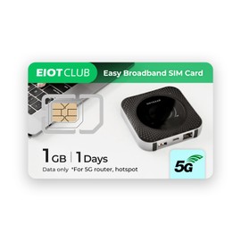 EIOTCLUB Travel SIM Card 1GB Data 1 Day 38 European Countries
