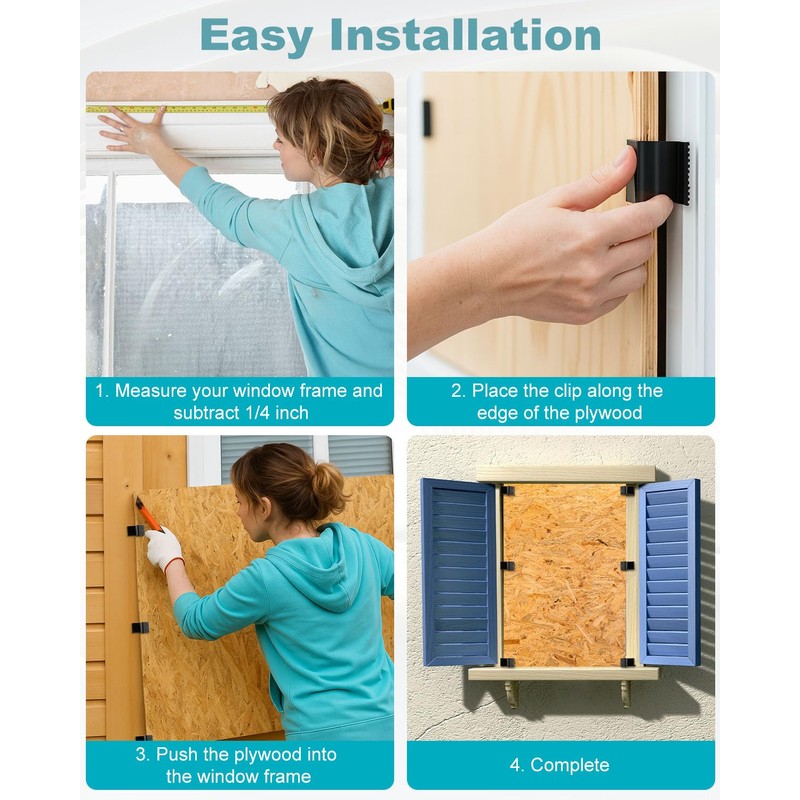 AOKLIT 50Pcs Hurricane Window Clips for Plywood