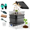 HCGADON 3-Tray 15L Worm Farm Composting Bin with Tool Set