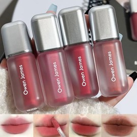 Baorder Set De 4 Labiales Líquidos Mate, Brillo Labial Coreano Suave Y Aterciopelado, Resistente Al Agua, Antiadherente, De Larga Duración, Kit De... 