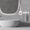 5 Slots Wall Mount Toothbrush Holder with Cover, Self Adhesive
