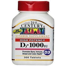 21st Century D 1000 iu Tablets, 300-Count (6 Pack)