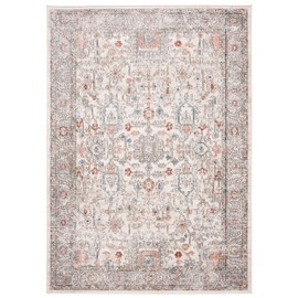 MARTHA STEWART x SAFAVIEH 5'1" x 7'6" Grey/Ivory MSR877F Dakota Oriental Non-Shedding Area Rug