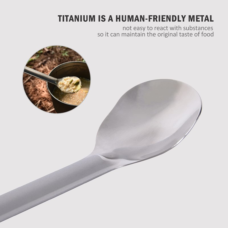 Boundless Voyage Outdoor Tableware Titanium Long Handled Spoon Ultralight Camping