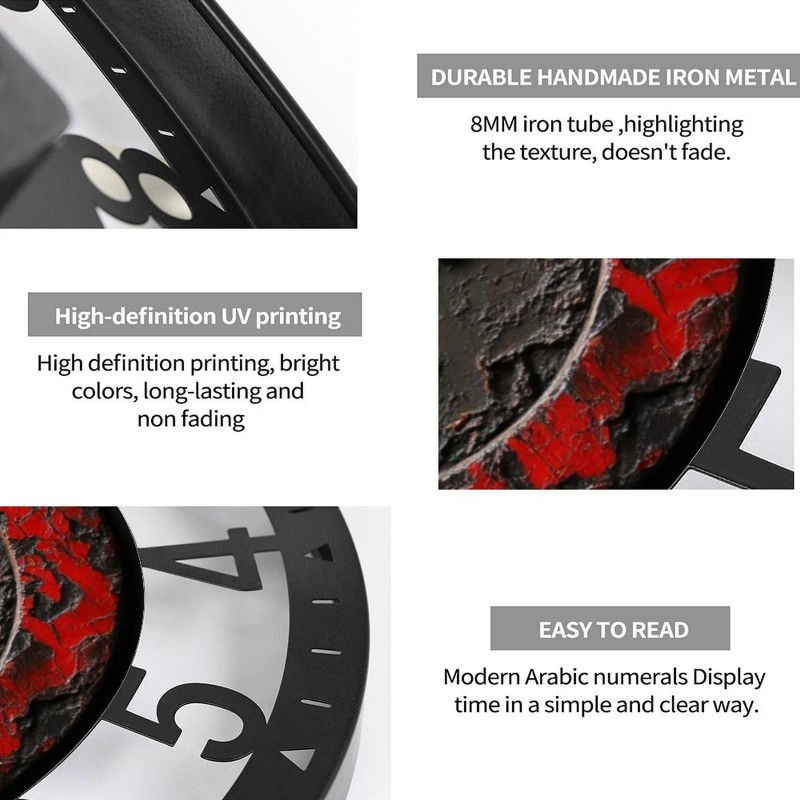 25cm Circular Iron Wall Clock with "Established Since [Year]" Textsheet