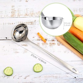 Stainless Steel Canning Ladle Oil Soup Spoon Canning Ladle Pouring Rim Canning Ladle for Kitchen Cooking Tool, 2 oz (1)