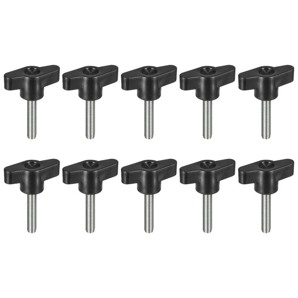 uxcell 10Pcs Clamping Screw Knob, M6 x 30mm Metric Carbon