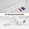 G128 5 Feet Tangle Free Spinning Flagpole (White) American Flag