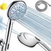 Veken Handheld Shower Head - High Pressure Water Flow and Multiple Spray Modes - 9 Unique Settings with 70 Inch Hose Extension - Speciality Power Wash Sprayer Function - Silver Chrome