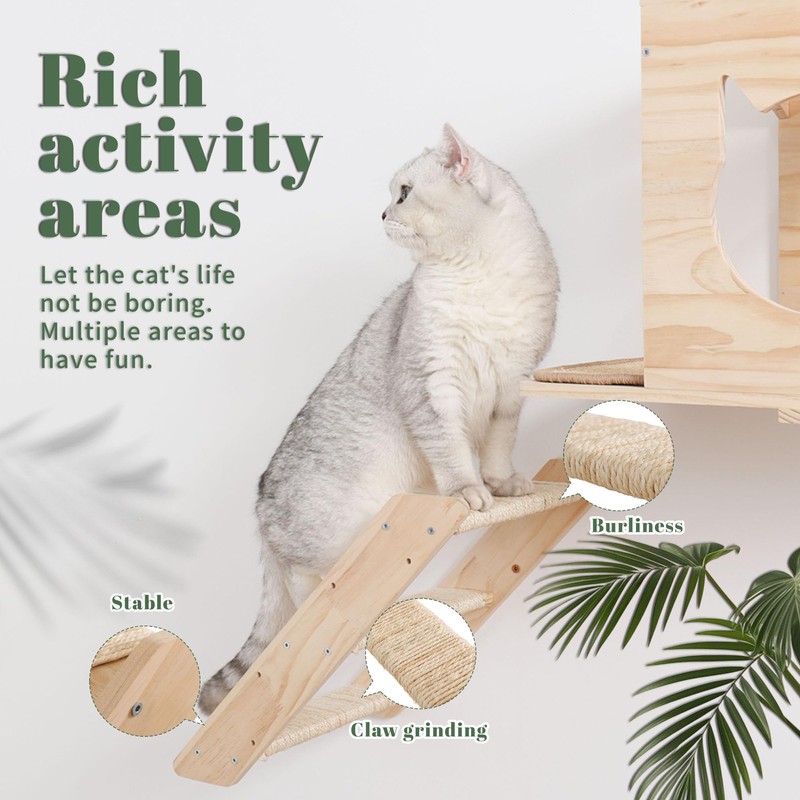 MIUZMORE Cat Wall Shelves Set - Wall Mounted Cat Furniture