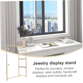 Levemolo Gold Jewelry Display Stand 5 Tier Earring Necklace Holder Jewelry Organizer Case