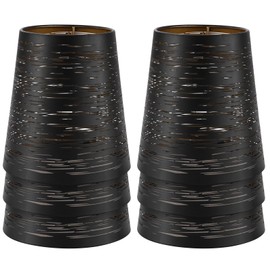 YISUN Chandelier Shades, Mini Lamp Shade, Clip On Lamp Shade Outer Black and Inner Gold, Fit for Wall Lamp Candle Lamp
