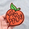 Unbranded Just Peachy Iron-On Patch Embroidered Fruit Applique for DIY