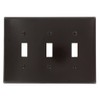 Leviton 80511 3-Gang Toggle Device Switch Wallplate, Midway Size, Brown