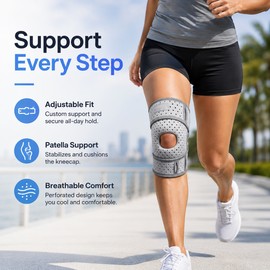 Double Strap Knee Brace for Sports – Adjustable Patella Support for Running Cycling Hiking
