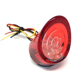 Alchemy Parts Motorcycle Sportsbike LED Rear Tail Light Stop Running with Round Pointy Red Lens Custom Bike Café Racer Brat Style Tailpiece