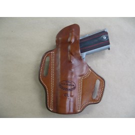 Azula Gun Holsters Ed Brown 5" 1911 OWB Leather 2 Slot Molded Pancake Belt Holster CCW TAN RH