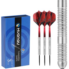 20G 90% Tungsten Steel Tip Darts Set, Red and Black Gradual Plastic Shafts, Red 3D Flights, Perfect for Precision Play