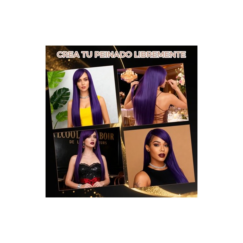 NCONCO Pelucas para Mujer, 80CM Moda Peluca Completa Peluca Recta