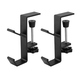 Desk Hook,Clamp-On Desk Mount Bag Holder Hook,Desk Backpack Hanger Desk Mount Headphone Holder,Table Hooks for Hanging Bags with Adjustable Desktop Clamp,Desk Table Hanging Storage Hook (Black)