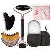 Set Rodillo Hielo, Gua Sha y Cepillo Linfático para Masaje