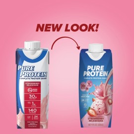 Pure Protein Strawberry 🍓 Protein Shake, 11 oz Bottles, (Pack of 12)