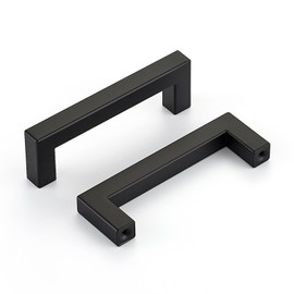 HOME EDIT Matte Black 10 Pack Square Bar Drawer Handles 3-3/4 Inch Drawer Pulls Stainless Steel Cupboard Door Handles for Bathroom Cabinet Hardware Kitchen Cabinet Handles