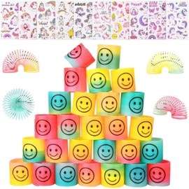 flintronic Pack of 30 Rainbow Spiral Springs Magic Rainbow Puzzle, Party Bags, Children's Birthday Party Favours, Rainbow Spiral for Children, Give Aways Children's Birthday Party