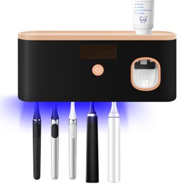Shmian Toothbrush Sterilizer Case-Toothbrush Cleaner with Holder and Covers, Rechargeable & Portable Cleanser Case, Fits for any Type Toothbrushes (White-Mini)