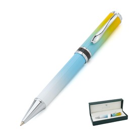 Monteverde USA Innova Ombre Fusion Luxury Ballpoint Pen – Bliss Gold/Blue/White Gradient Finish – Smooth Blue Gel Ink – Italian-Inspired, Refillable Parker-Style Pen