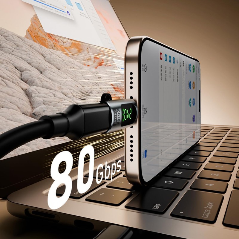80Gbps USB C Adapter, 240W Type C Male to Female