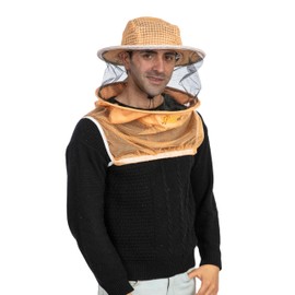Massive Bee Store Three Layer Ventilated Beekeeping Veil in Round (3-Layer Hat, Sand/Peach)