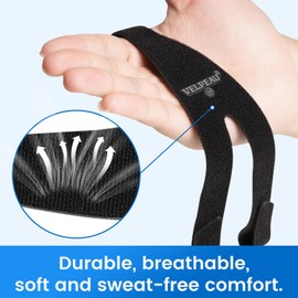 Velpeau CMC Thumb Brace Replacement Straps（2 pcs）, Insert Palm-side Strap from Outside, Fits Left & Right Hands for Women and Men, Reversible (Black, Regular Version, Medium)