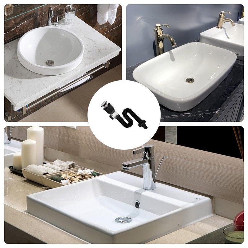 Handwashing Sink Drain Pipe kit ，Anti Odor Flexible and extendable