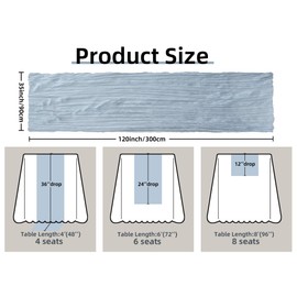 FEXIA Dusty Blue Cheesecloth Table Runner Boy Baby Shower Decorations 35x120 Inches Gauze Table Runner for Bridal Shower Wedding Party Winter Wonderland Decoration Boho Table Decoration