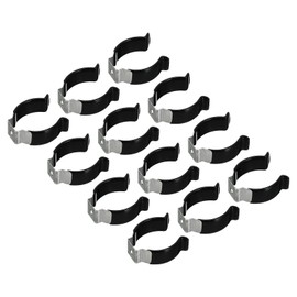 MECCANIXITY T10 U Clips Holder Bracket for LED Light Bulb Mounting Bracket Support Stainless Steel Fluorescent Tube Holder Pipe Clamps Spring Holder Tool Clips, Black Pack of 12