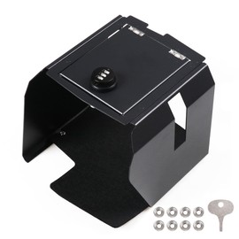 RERPRO Center Console Lock Safe Box Armrest Storage Compatible with 2018-2025 Jeep Wrangler JL 4XE Gladiator JT Interior Accessories Armrest Vault Security Organizer Tray with 3 Digit Combo Password