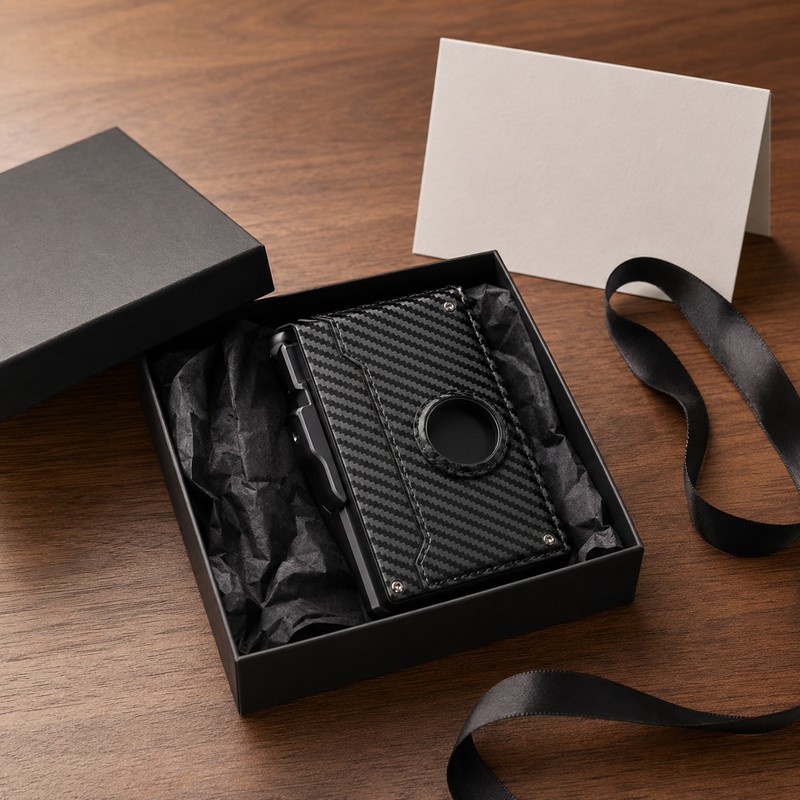 RFID Blocking Carbon Fiber Wallet for Cards and Cash -