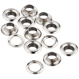 TRUSCO(トラスコ) 両面ハトメ 真鍮ニッケルメッキ 8mm 20組入 PTHPBN8