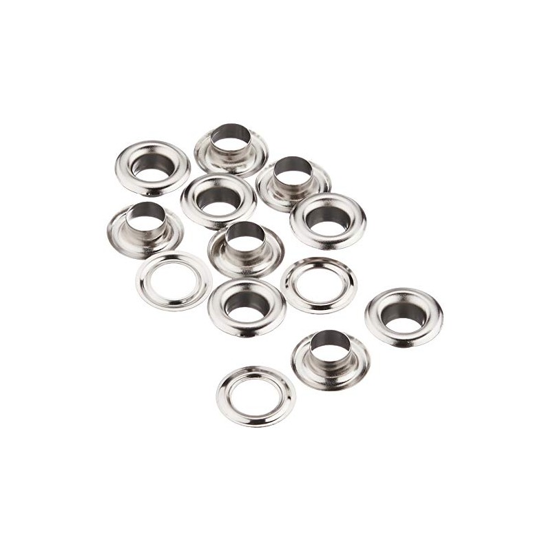 TRUSCO(トラスコ) 両面ハトメ 真鍮ニッケルメッキ 8mm 20組入 PTHPBN8