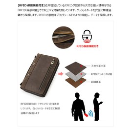 [Whatna] Tenzen Cowhide Leather Mini Second Bag, Men's, Handbag, Handbag, Wallet, Clutch Bag, Small RFID Protection Function, Coin Purse, Bill Compartment, Card Slot, 16 Card Slots, 2 Compartments,