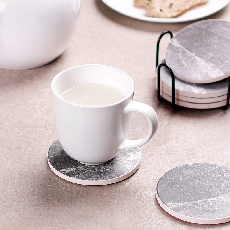 LIFVER Coasters - Coasters Set of 6 - Grey Coasters