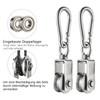 Set of 2 pulley steel cable with M7 carabiner hook,