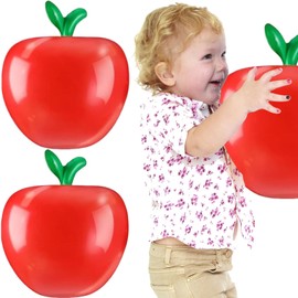 Back to School Apple Balloons - 12.9 Inch Large Red PVC Balloons, Durable & Vibrant for Classroom Decor, Teacher Gifts, School Party Supplies, Bulletin Board Decoration-2Pcs