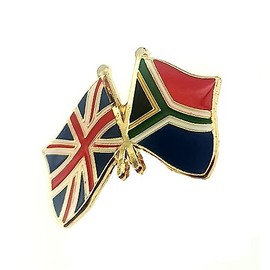 South Africa African United Kingdom UK Union Jack Great Britain British Friendship Metal Enamel Country Flags Pin Badge
