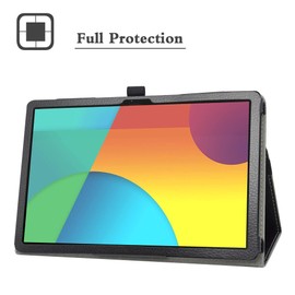 MAMA MOUTH for Digiland 1050 10.1 Tablet Case,PU Leather Folio 2-Folding Stand Cover for Digiland DL1050 10.1 inch Tablet,Black