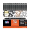 Zieler 12 Fineliner Drawing Pens (Black, Sepia & Grey) Water