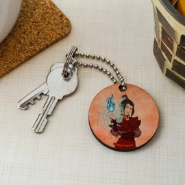 Avatar The Last Airbender Azula Wood Wooden Round Keychain Key Chain Ring